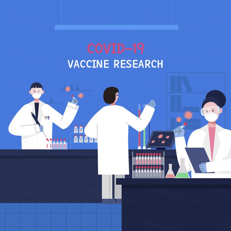 COVID-19 医学研究抵抗病毒疫情矢量医生人物插画素材