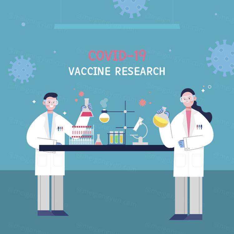 COVID-19 医学研究抵抗病毒疫情矢量医生人物插画素材