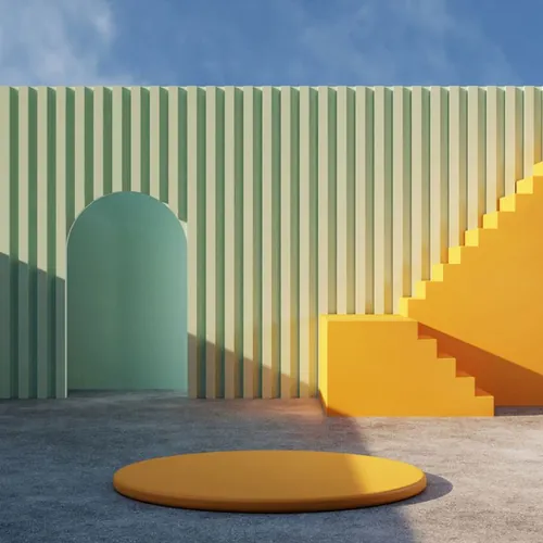 3D渲染圆形几何产品台子舞台抽象背景素材