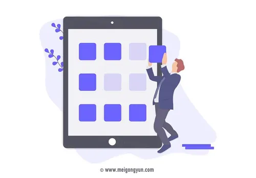 扁平化风格应用程序安装场景矢量元素Flattened vector elements