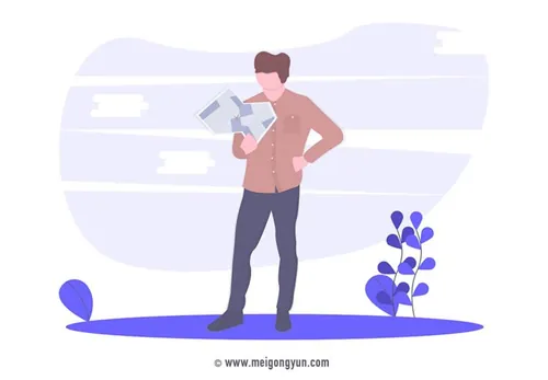 扁平化风格迷路场景矢量元素Flattened vector elements