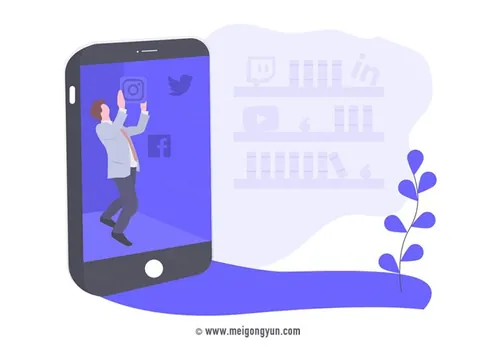 扁平化风格在线场景矢量元素Flattened vector elements