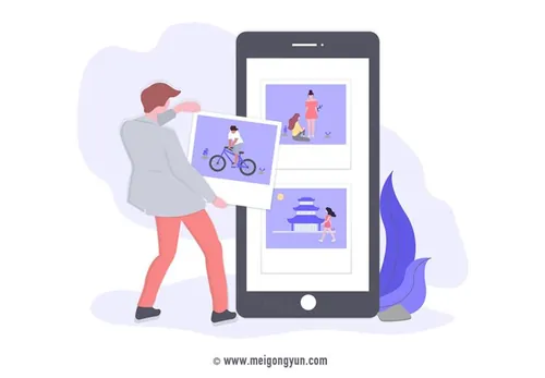 扁平化风格组织照片场景矢量元素Flattened vector elements