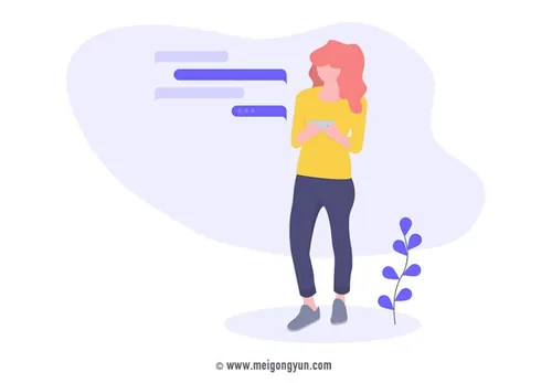 扁平化风格消息传递场景矢量元素Flattened vector elements