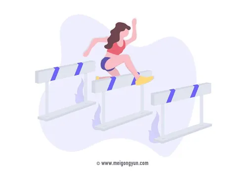 扁平化风格运动跨栏场景矢量元素Flattened vector elements