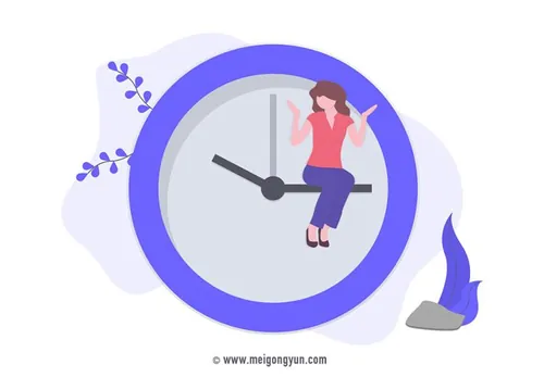 扁平化风格时间管理场景矢量元素Flattened vector elements