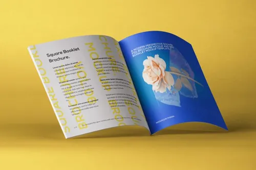 优雅时尚服饰杂志样机 Square Psd Brochure Mockup Vol6