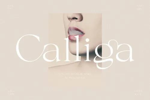 时尚优雅现代女性婚礼杂志排版英文连字衬线字体 Calliga // Stylish Ligature Serif