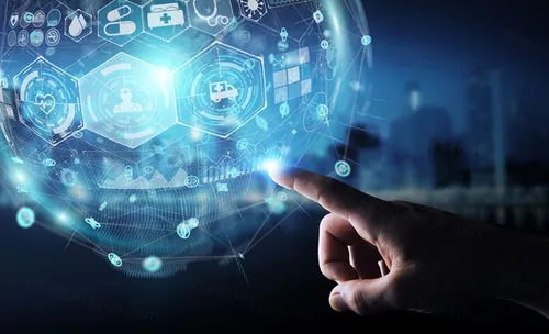 虚拟科技数字医学球体三维渲染背景