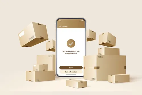 高质量包裹物流快递服务通知矢量插画素材 Parcel delivery