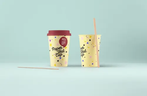 纸质咖啡杯模型PSD贴图模板Psd Paper Hot Cup Template