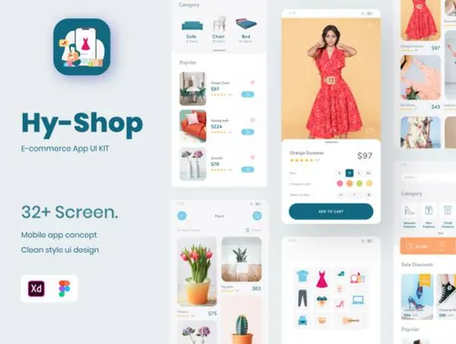 高品质电商平台在线商店移动APP界面UI素材 Hy-Shop UI E