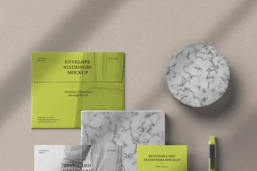 一套经典的psd文具项目模型样机 Stationery Branding Mockup Vol 32
