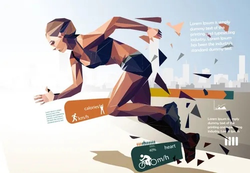 创意抽象多边形体育统计插图矢量设计素材Sport statistical design in polygon design