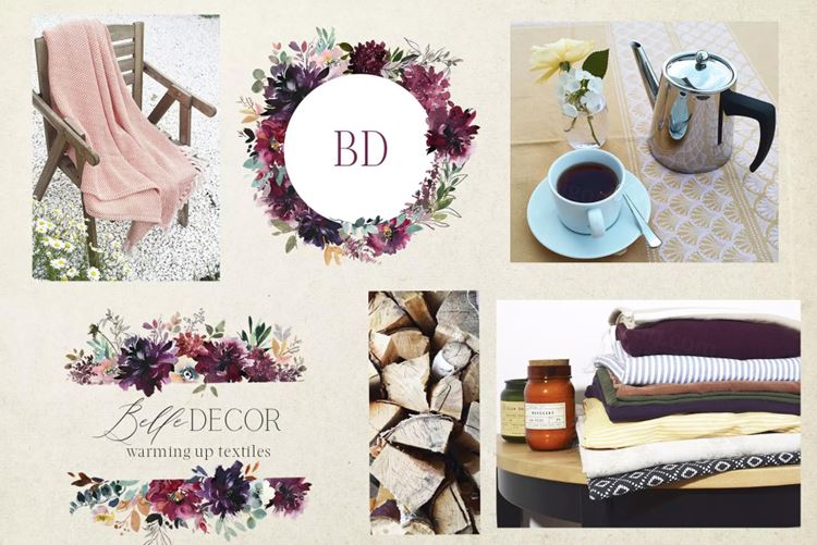 浪漫暗色调水彩花卉剪贴画 Whisper Watercolo