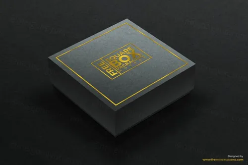 高质量包装贴图样机PSD模型Square Box Packaging Mockup