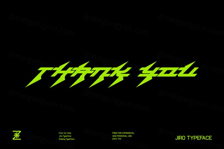 潮流酸性艺术复古未来派科幻设计装饰英文字体 Jiro Typ