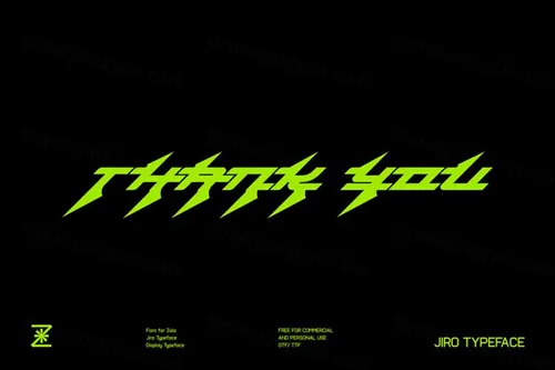 潮流酸性艺术复古未来派科幻设计装饰英文字体 Jiro Typ