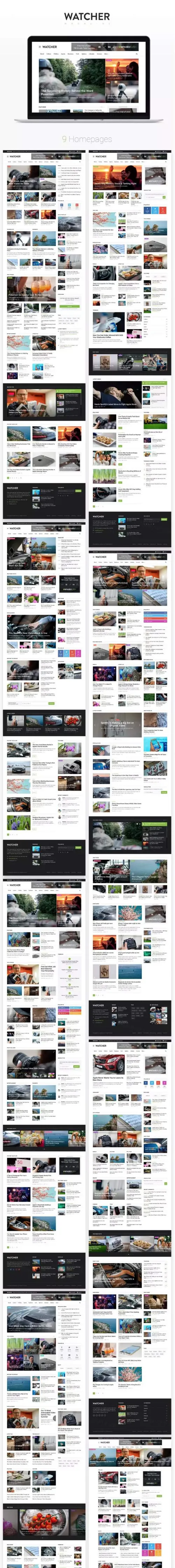 简约完美的新闻资讯类网页模版UI kits下载[PSD]