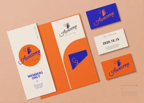 清新风格品牌VI提案样机贴图模板006