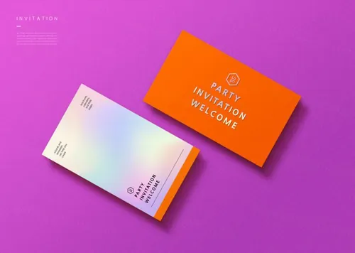 名片智能样机贴图展示模板紫色风格05