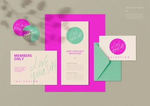 清新风格品牌VI提案样机贴图模板008