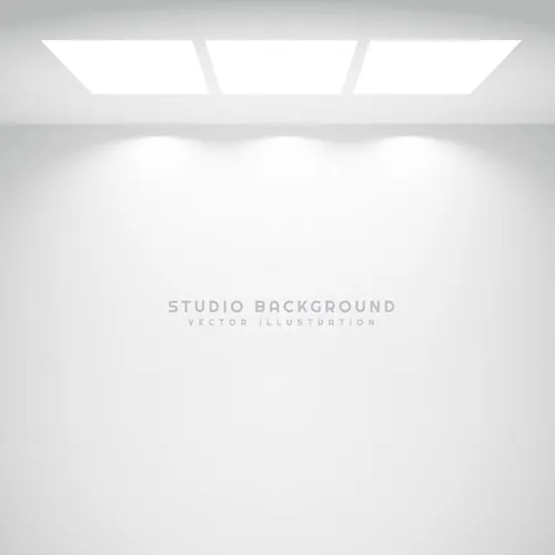 白色演播厅矢量灯光背景White Studio Lights Background
