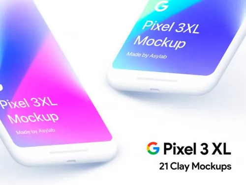 谷歌像素3 XL粘土模型 Google Pixel 3 XL Clay Mock