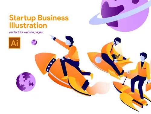 空间主题创业商业插画Startup Business Illustration