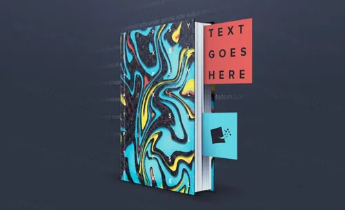 透视书籍模型PSD贴图模板TEXT GOES BOOK MOCKUP