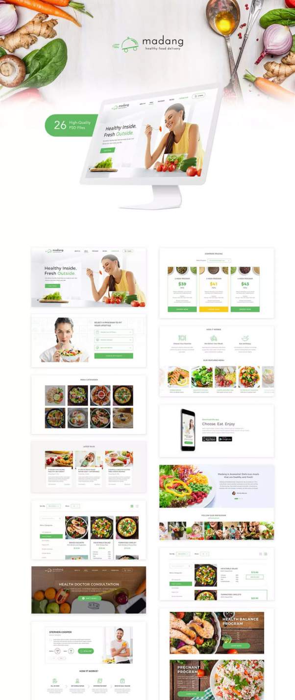 生鲜美食类电商网站模版源文件下载[PSD]