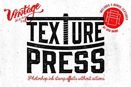 背景纹理的图层样式效果 TexturePress Ink
