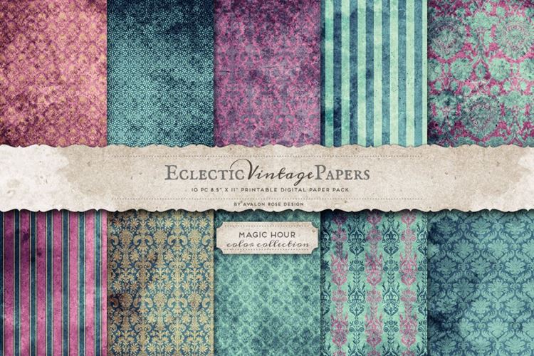 传统背景纹理素材 Printable Papers Magic