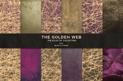 金色网络抽象背景纹理素材 The Golden Web