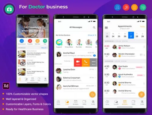 保健医生用户界面工具包Healthcare Doctor Android UI