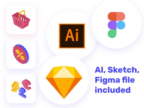 电子商务等距图Isometric illustration e-commerce