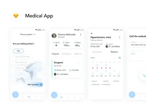 医疗应用程序用户界面工具包Medical App UI Kit