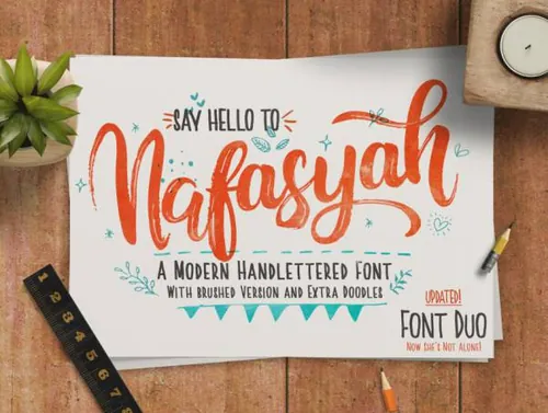 浪漫的手写字体设计Nafasyah