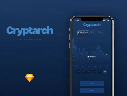 金融投资加密货币新闻基金列表聊天工具移动手机APP UI工具包Cryptarch