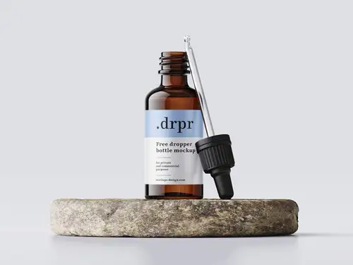 美容医疗精油滴管瓶包装设计样机PSD模板 Dropper Bottle Mockup 样机