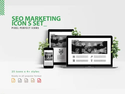 营销图标集SEO Marketing Icons Set