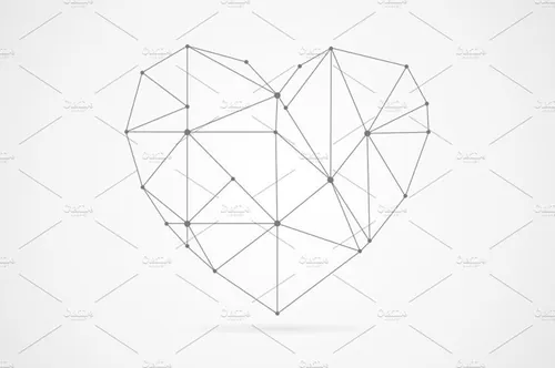 心脏框架矢量插图Heart vector