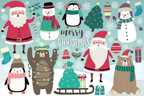 可爱的圣诞节卡通形象 Cute Christmas Collection