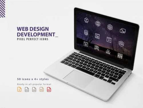 网页设计开发图标集Web Design Development Icons Se