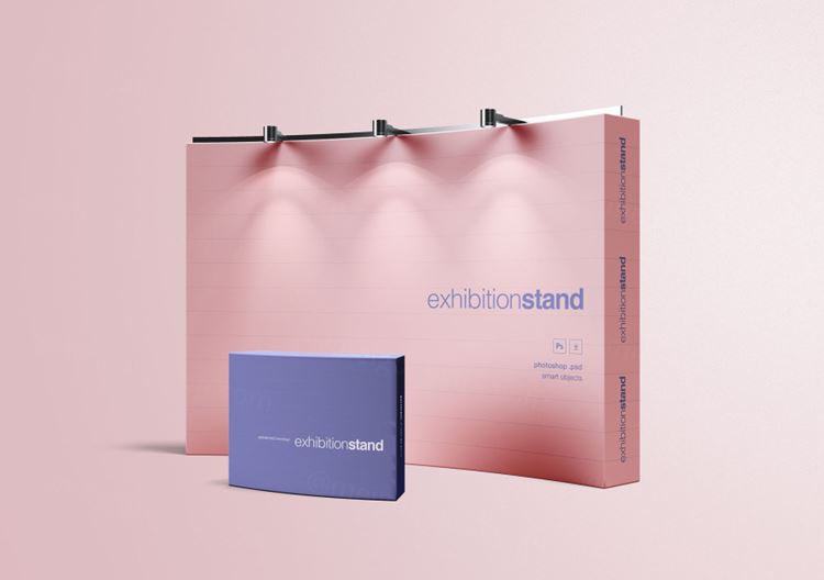 简易品牌展台设计效果图样机模板 Simple Exhibition Stand Mockup