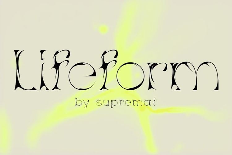 潮流酸性艺术锐利流畅曲线有机逆反差海报标题英文字体 Life