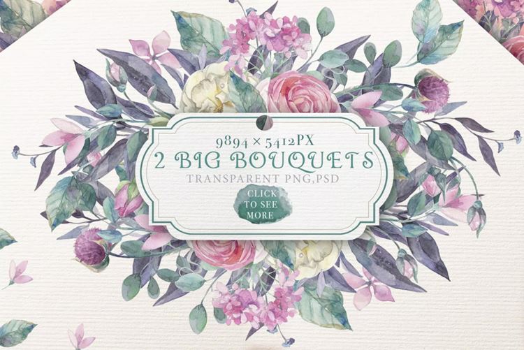 花园与玫瑰水彩设计元素 The quot;GARDEN RO