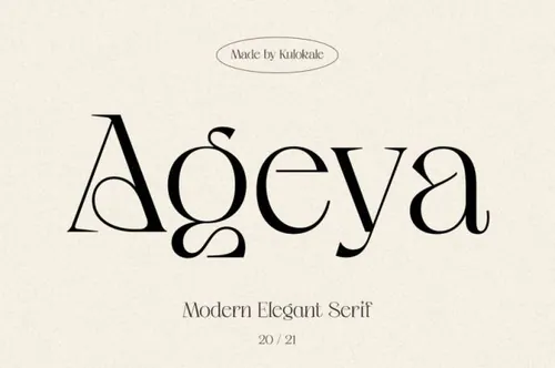 现代优雅浪漫婚礼女性品牌宣传排版英文衬线字体 Ageya - Modern Elegant Serif Font