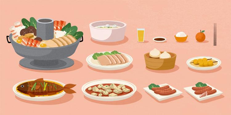 2023年中国年春节农历兔年东方传统佳节新年除夕年夜饭团圆饭