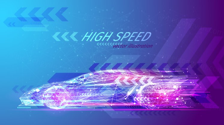 高速运动概念汽车 星云空间概念 快速矢量线框概念设计 High speed concept